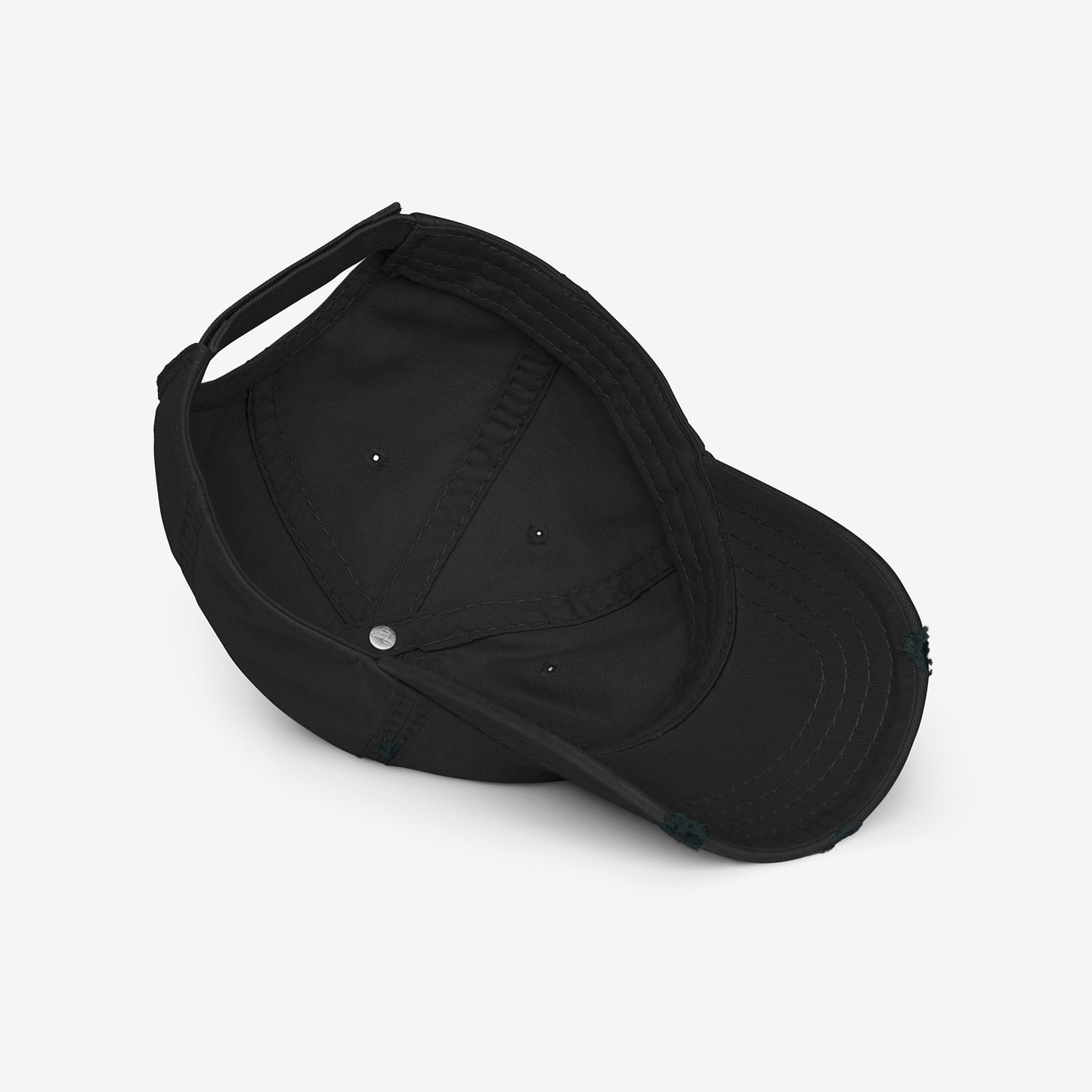 Official KINO band distressed black dad hat. Inside details photo. www.kinoband.com