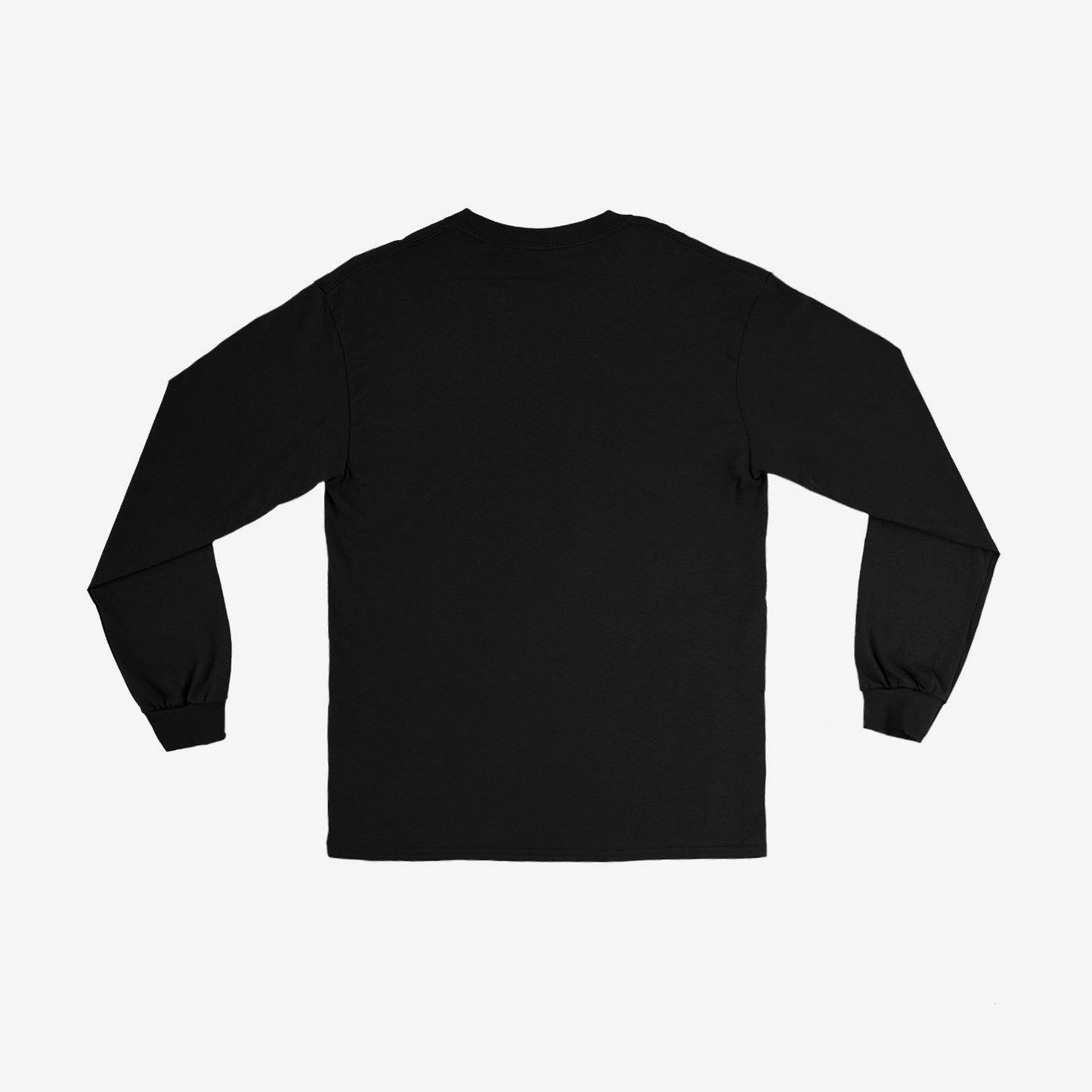 KINO baand "A Star Called Sun" iconic yellow sun album artwork on a premium black unisex longsleeve T-shirt. Back. www.kinoband.com